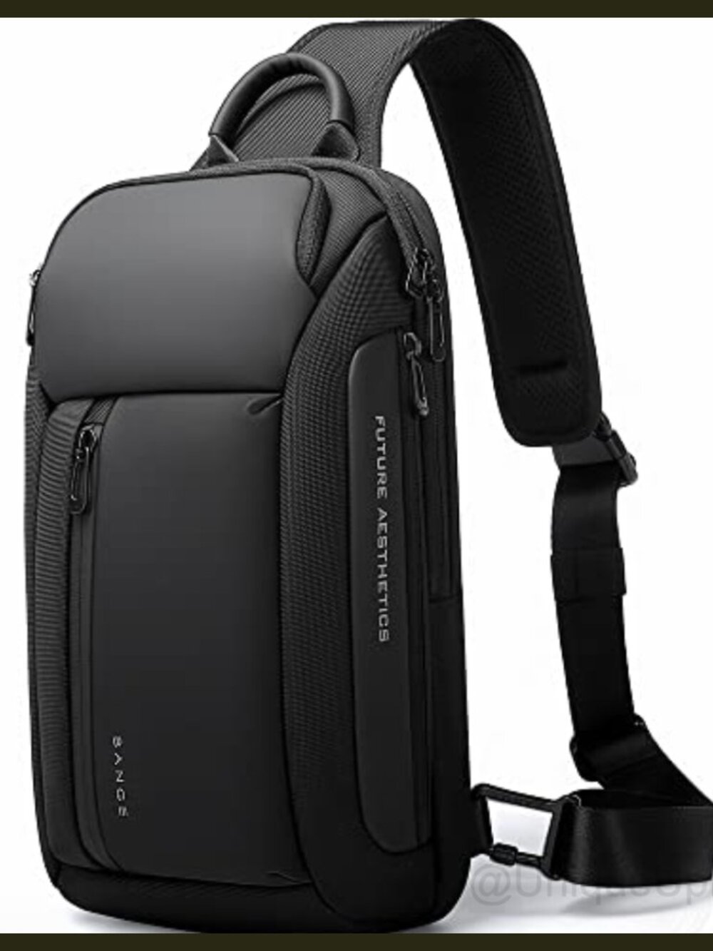 BANGE Men's Crossbody Sling Backpack Waterproof Oxford PU Travel Hiking Daypack